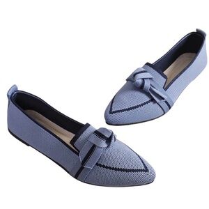 Women's Blue Loafers Bowtie Ballet Flats Size 39 (US Size 8) NWOT